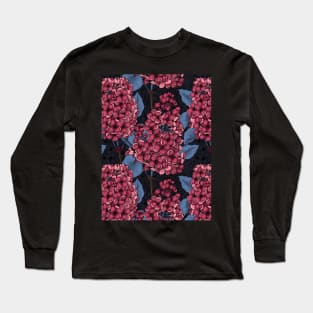 Red lilac on a dark background Long Sleeve T-Shirt